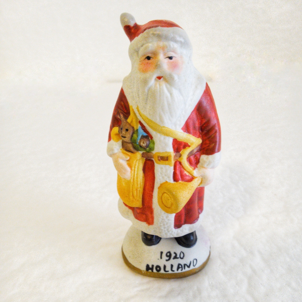 Vintage Santa Claus Figurine in Red and White